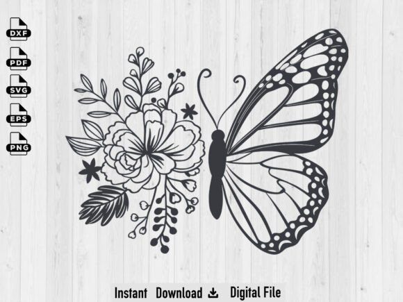 Mama Butterfly Rose SVG, Mom SVG