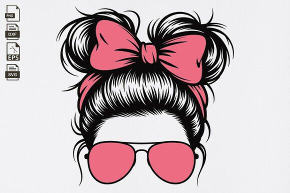Mom Life Kid Life, Messy Bun Mom SVG