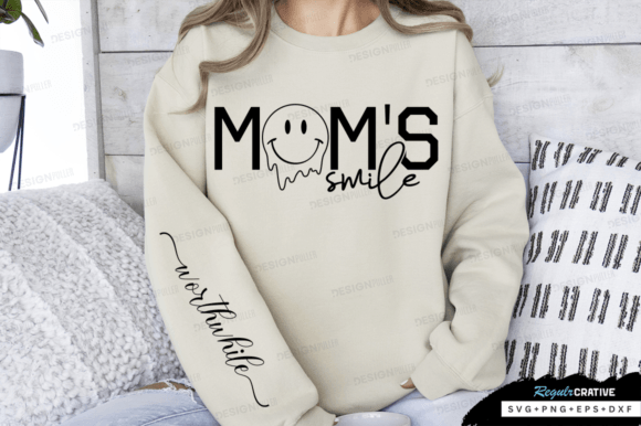 Moms Smile SVG Design, Mom Quote SVG