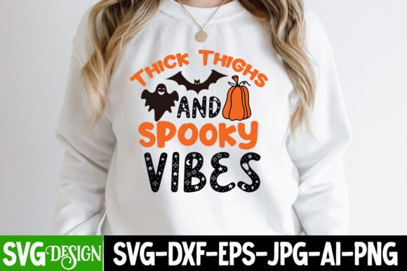 Thick Thighs and Spooky Vibes SVG Design